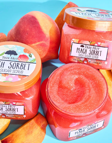 peach sorbet shea sugar scrub